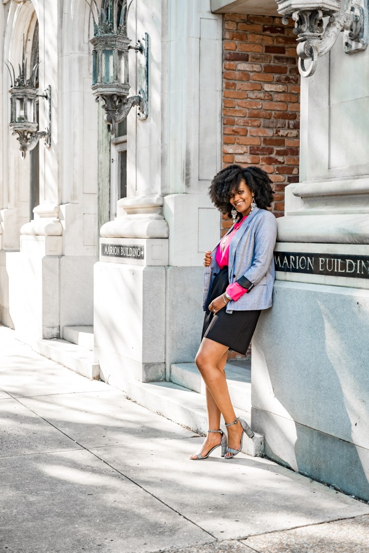 Plaid with a pop of Neon&nbsp;Pink